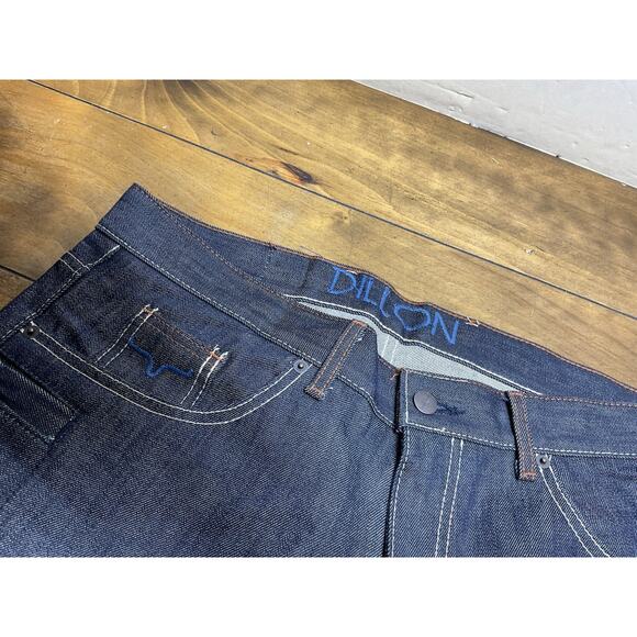 Kimes Ranch Men's Dillon Raw Jeans Blue 100% Cotton Wide Bootcut 34x36 USA Made - Picture 4 of 10